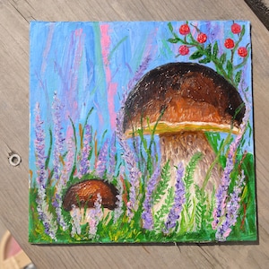 Esta pintura será enviada desde Canadá Manitoba Original Oil Painting Impasto. Pintar setas silvestres. Hecho a mano