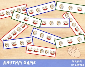 Juego de ritmo imprimible para niños pequeños: actividad de movimiento y entretenimiento. Regalo ideal para niños.