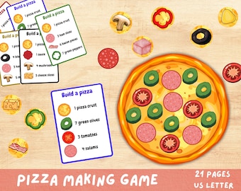 Juego de pizza imprimible para niños de 0 a 6 años