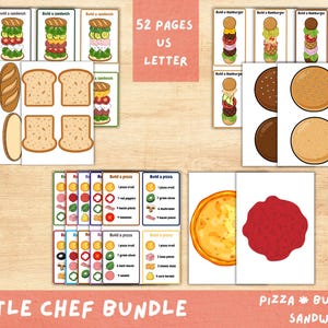Preschool Dramatic Play Printables: Pizza, Burger, Sandwich Food Games
