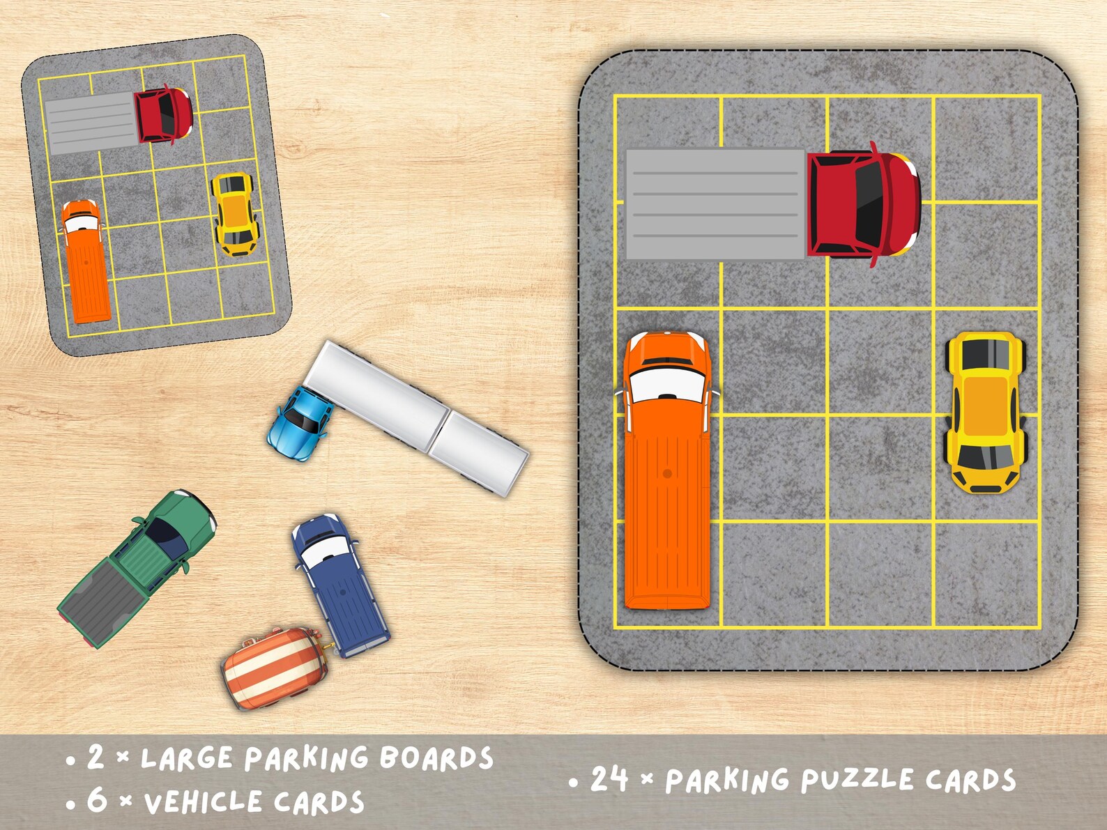 Printable Parking Puzzle Game for Kids Fine Motor Logic Activity PDF ...