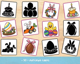 Juego imprimible de emparejar sombras para niños pequeños, ideal para fiestas en el aula.