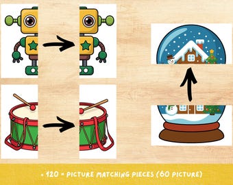 Juego de emparejar y completar: Actividad visual para preescolares (Descarga digital)