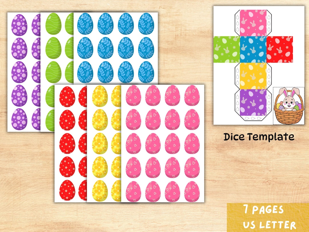 Printable Kids Activity Classroom Party Dice Roll and Collect Learning ...