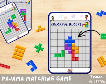 Juego de combinación de colores para niños, rompecabezas imprimible, actividad preescolar para aprender los colores y desarrollar la motricidad fina (PDF).