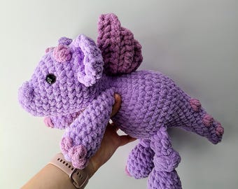 Dragon Crochet Plushie - MADE TO ORDER- Handmade, gift, custom order, nursery, Easter, fantasy