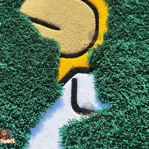 Simpson in the Bush Rug Tufted, Handmade Aesthetic Grass Rug, Simpson Series Scene, Simpson Tufting Art, Simpson Carpet image 5