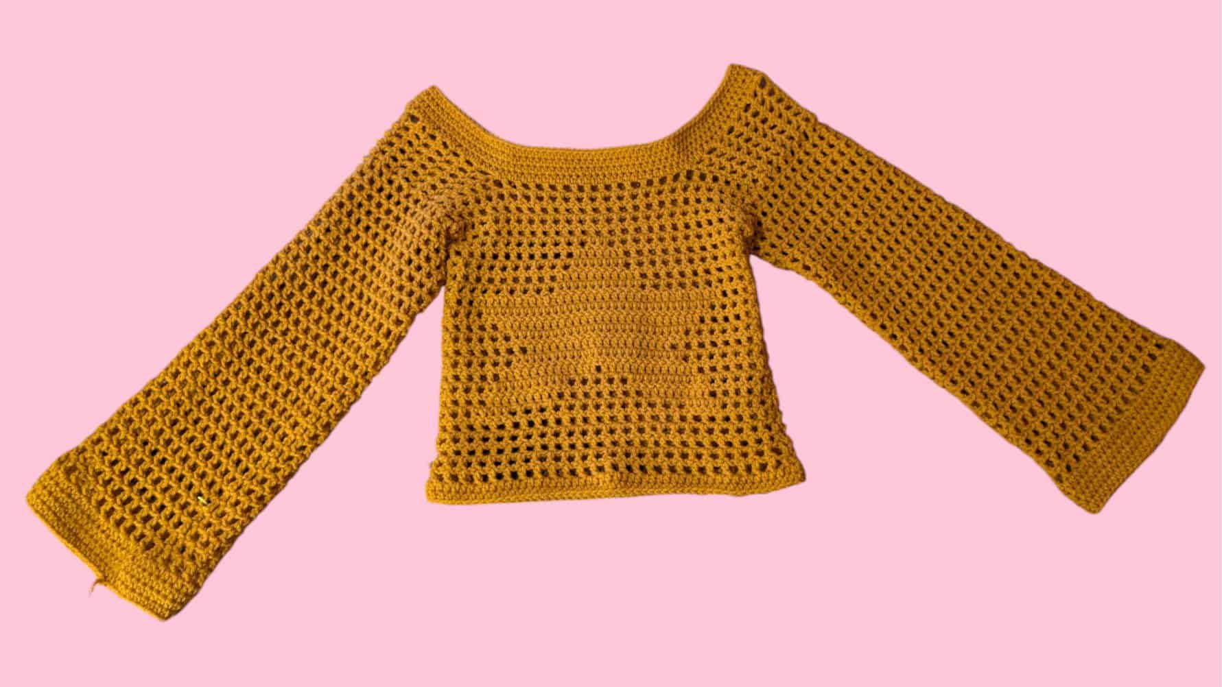 30 Mesh Sweater Crochet Patterns for Airy Layers, Pullovers, and Cardigans 17 Go Little Rockstar Mesh Sweater Crochet Pattern