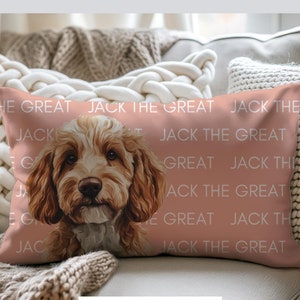 Custom GOLDENDOODLE Pet Pillow, Personalized Golden Doodle Gifts, Pet Memorial Pillow, Dog Lumbar Throw Pillow Custom Dog Remembrance Pillow
