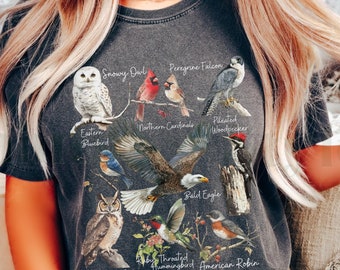 Vintage Birdwatching T-shirt, Retro Unisex Nineties Bird Crewneck, Wildlife Tee Shirts, Birding Shirts Apparel Gifts, Bird Watcher Tshirts