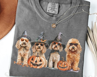 Goldendoodle Halloween T-shirt Doodle Mom Dad Crewneck Goldendoodle Gifts Holiday Pet Parent Gifts Halloween Dog Shirt Golden Doodle Shirt