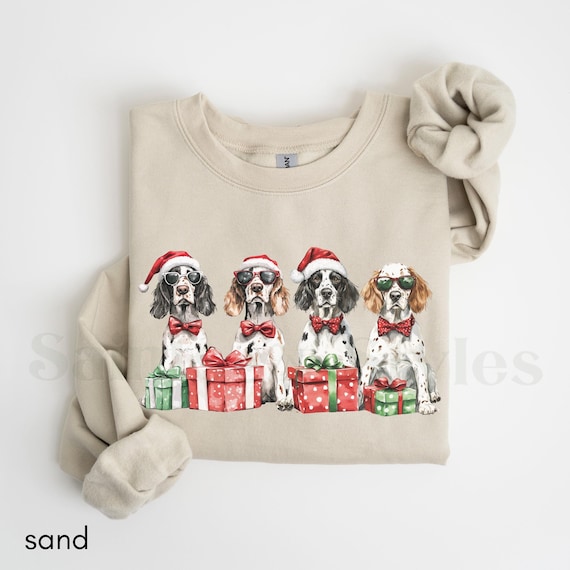 English Setter Christmas Sweatshirt English Setter Mom Dad Crewneck English Setter Gift Pet Parent Gift Christmas Dog Shirt English Setter