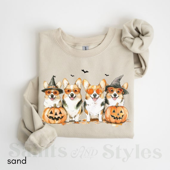 Corgi Halloween Sweatshirt, Corgi Mom Dad T-Shirt, Corgi Gifts, Holiday Pet Parent Gifts, Dog Halloween Shirt, Dog Costume Shirt Corgi Shirt
