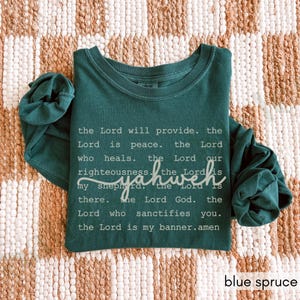 Comfort Colors® Yahweh Long Sleeve Shirt, Christian Crewneck, Religious Faith Gifts, Unisex Shirts For Church, Gifts For Jesus Believer image 3