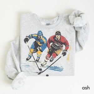 Vintage Hockey Sweatshirt, 90s Retro Hockey Crewneck Sweater, Unisex Hockey Shirts, Hockey Dad Gifts, Hockey Lover Shirts, Hockey Apparel image 2