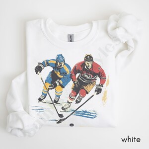 Vintage Hockey Sweatshirt, 90s Retro Hockey Crewneck Sweater, Unisex Hockey Shirts, Hockey Dad Gifts, Hockey Lover Shirts, Hockey Apparel image 3