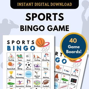 Sports Bingo Game Kit, Physical Education, Sports Game, Classroom Activity (Digital Printable)