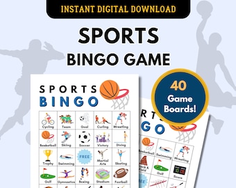 Sports Bingo Game Kit, Physical Education, Sports Game, Classroom Activity (Digital Printable)