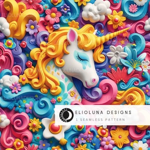 Skurril Einhorn Muster Digitales Design Einhorn nahtlose Muster digitaler Download druckbare Kunst nahtlose Einhorn-Stoff-Druck-Tapete