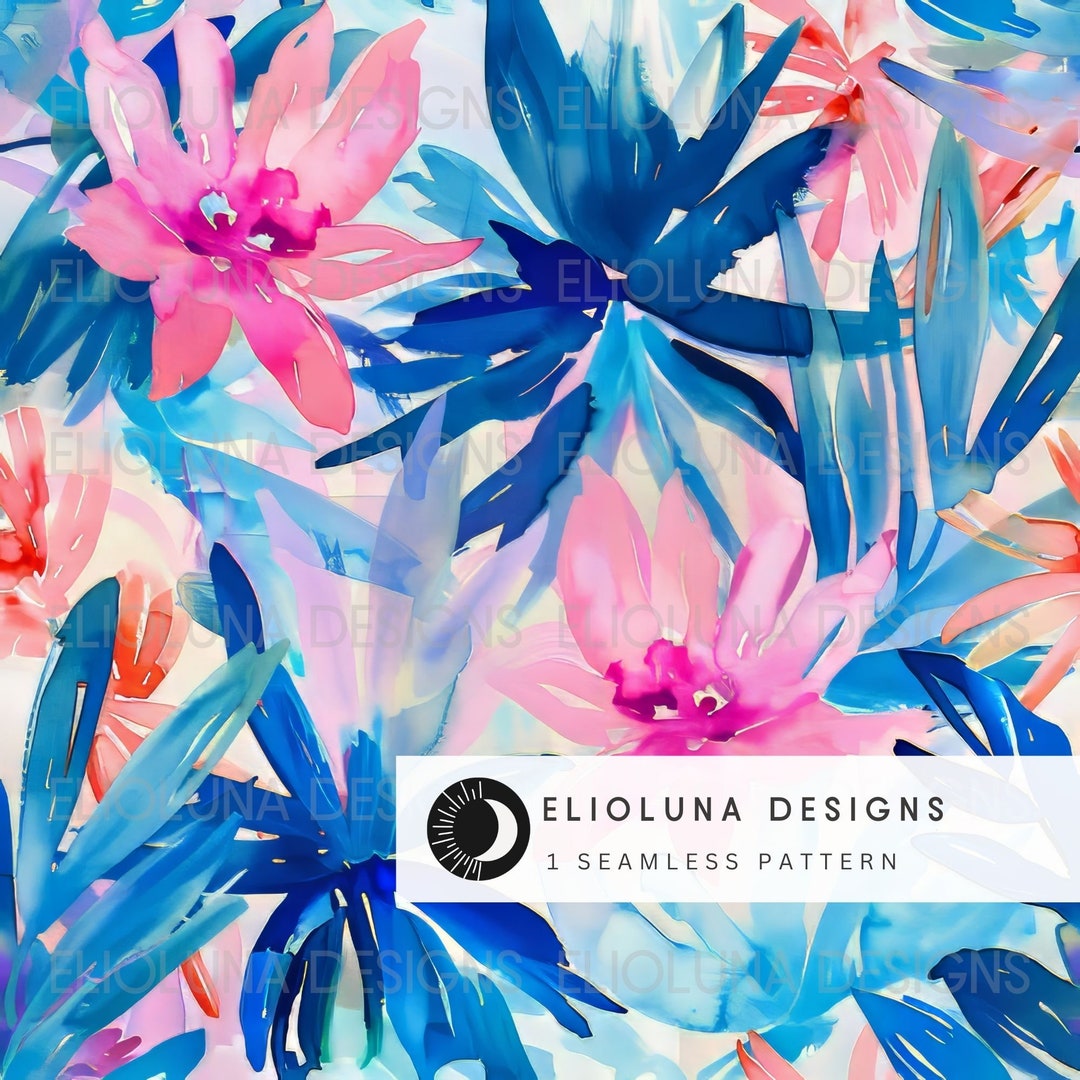 Painted Abstract Floral Pattern Watercolor Flowers Seamless Floral ...