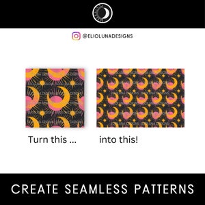 Solar Eclipse Pattern Moon Seamless Celestial Digital Paper Sun and ...