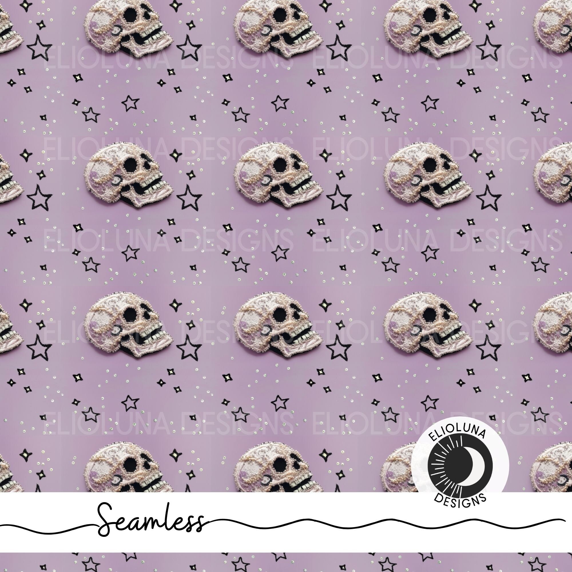 Skull Pattern Halloween Seamless Skeleton Pattern Halloween Digital ...