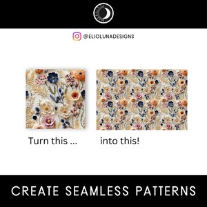 Floral Pattern Digital Paper 3D Spring Floral Pattern Seamless Digital ...