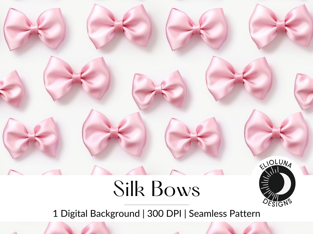 Pink Coquette Bows Pattern Bows Digital Paper Pink Bow Seamless Pattern ...