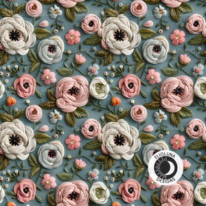 Boho Fall Florals Pattern Digital Paper Fall Floral Pattern Seamless ...