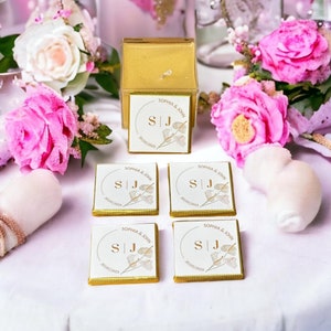 50 Pcs Birthday Gift, Wedding Chocolate, Custom Wedding Favors for Guest, Customized Chocolate, Minimalist Chocolate