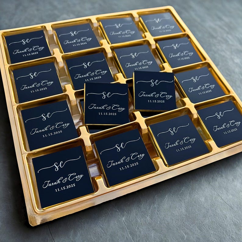 50 Stück Gastgeschenke für die Hochzeit, Rosenförmige Plexiglas-Schokoladenpäckchen, Plexiglas-Schokolade, Gastgeschenke für Hochzeitsgäste, Personalisierte Schokolade Bild 13