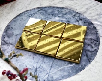 50 personalisiertes Geschenk, Hochzeits-Schokolade, Plexiglas-Schokolade, Hochzeits-Gastgeschenke für Gast, Gold- oder Silberfolie Milchschokolade