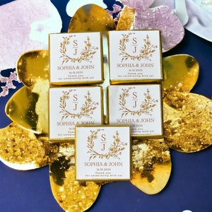 50 Luxury Special Chocolate Favors, Wedding Favors for Guest, Customized Milk Chocolate, Stunning Favors, Rustic Wedding Sweet Candy