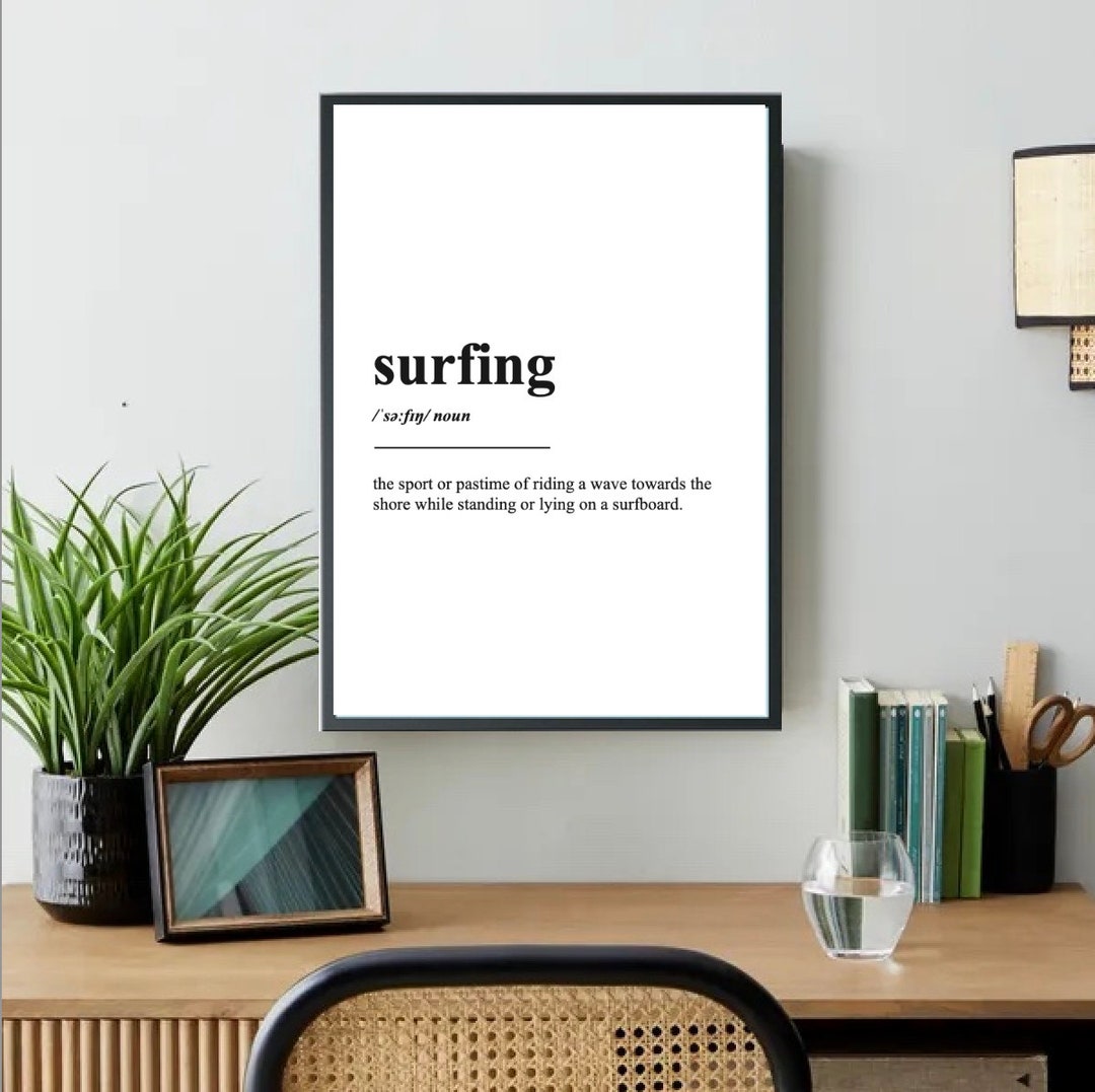 Surfing Definition Fitness Poster Etsy