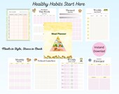 Digital Meal Planner Printable Weekly Meal Planner Meal Prep Tracker Pantry Organizer Schedule Meals Organization Family Meal Planner