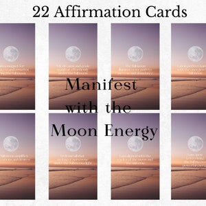 Baraja de Afirmación, Energía Lunar, Tarjetas de Tablero de Visión, Cartas de Ley de Atracción, Manifestación, Afirmación Positiva, Abundancia, Luna Llena, Regalos