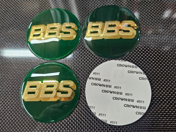 BBS グリーン＆ゴールド ホイールセンターキャップ | 56 mm · 60