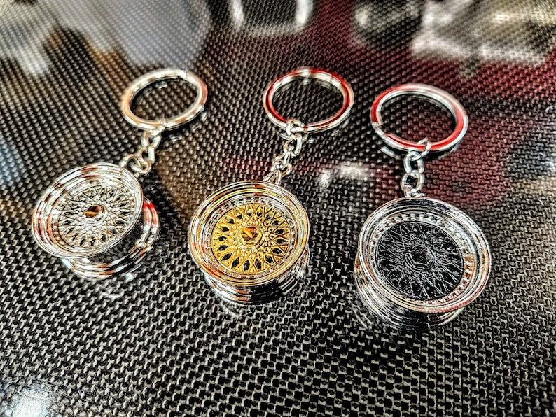 BBS Rc-style Wheel Key Chain | Miniature 3-spoke Mesh Rim | Perfect ...