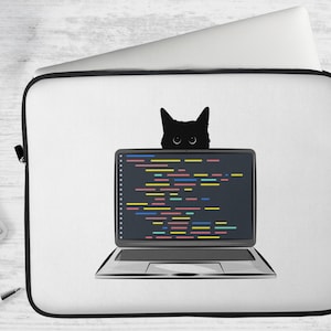 Laptop Sleeve for Cat Lovers and Techies | Perfect Gift for Programmers, Coders, Students, Engineers, and Cat-Loving Geeks