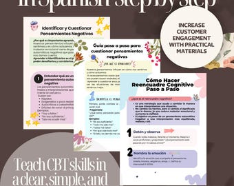 Hojas de trabajo de habilidades de TCC en español: paso a paso