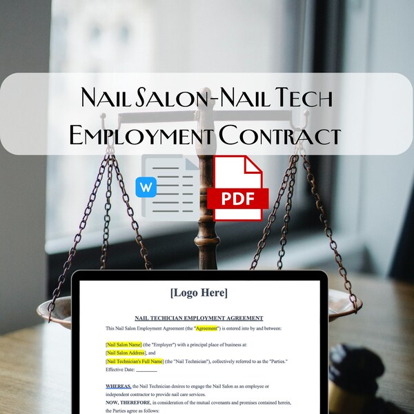 Vorlage: Nail Tech-Nail Salon Arbeitsvertrag w / Konkurrenzklausel