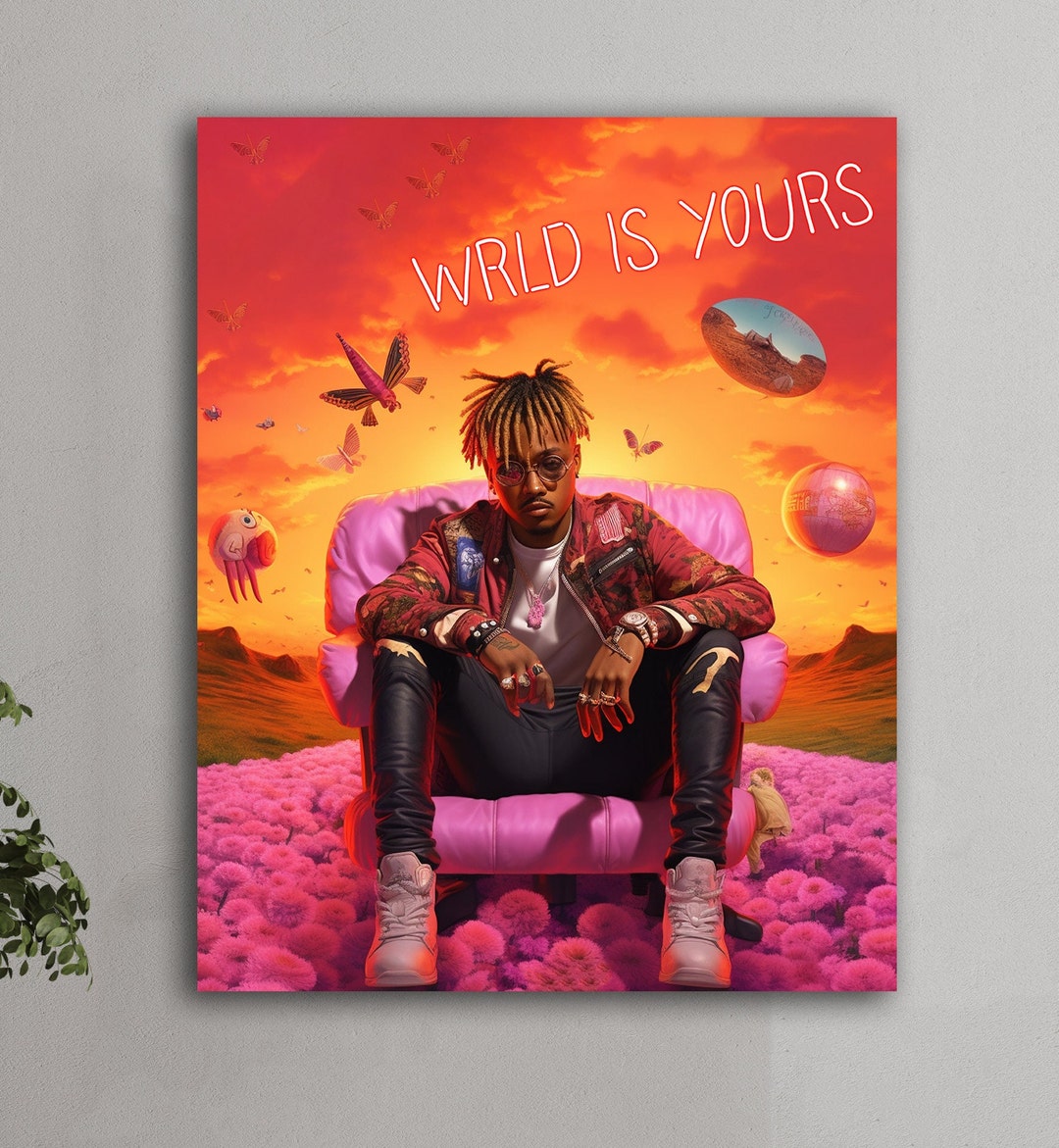 Juice Wrld Fan Art Canvas Picture Rapper Wall Art Wrld is Etsy