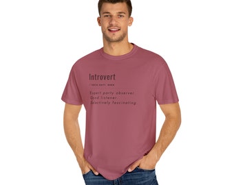 Funny dyed t-shirt is the perfect gift for the introvert in your life! Humorous Introvert definition gift for gamers, nerd, and shy people