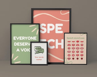 Poster per la terapia del linguaggio / Decorazioni per lo sviluppo del linguaggio / Set stampabile per la classe