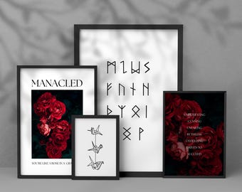 Stampe artistiche di Dramione ammanettata: decorazioni dark academia (download digitale)