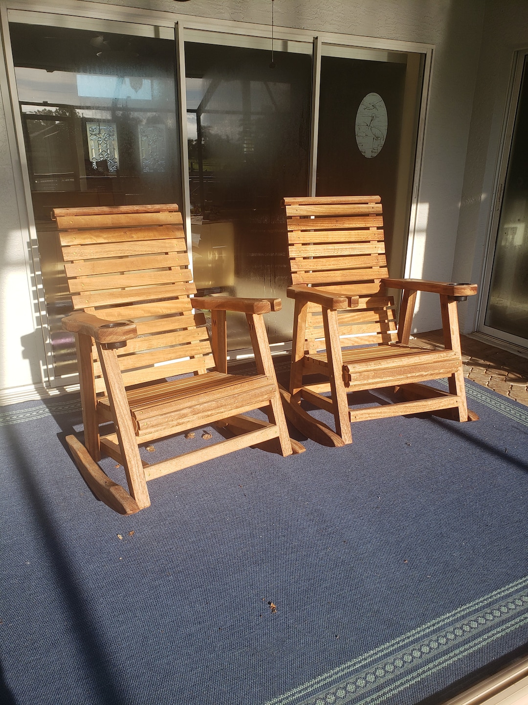 Two African Teak Rocking Chairs (cushions Not Included) - Etsy