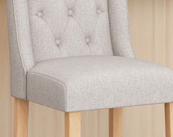 Willamina Button Tufted Fabric Wingback Counterstool