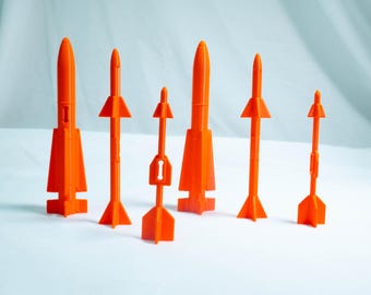 3D Printed Replacement Munitions Set of 6 Missiles for 1989 Gi Joe Night Boomer