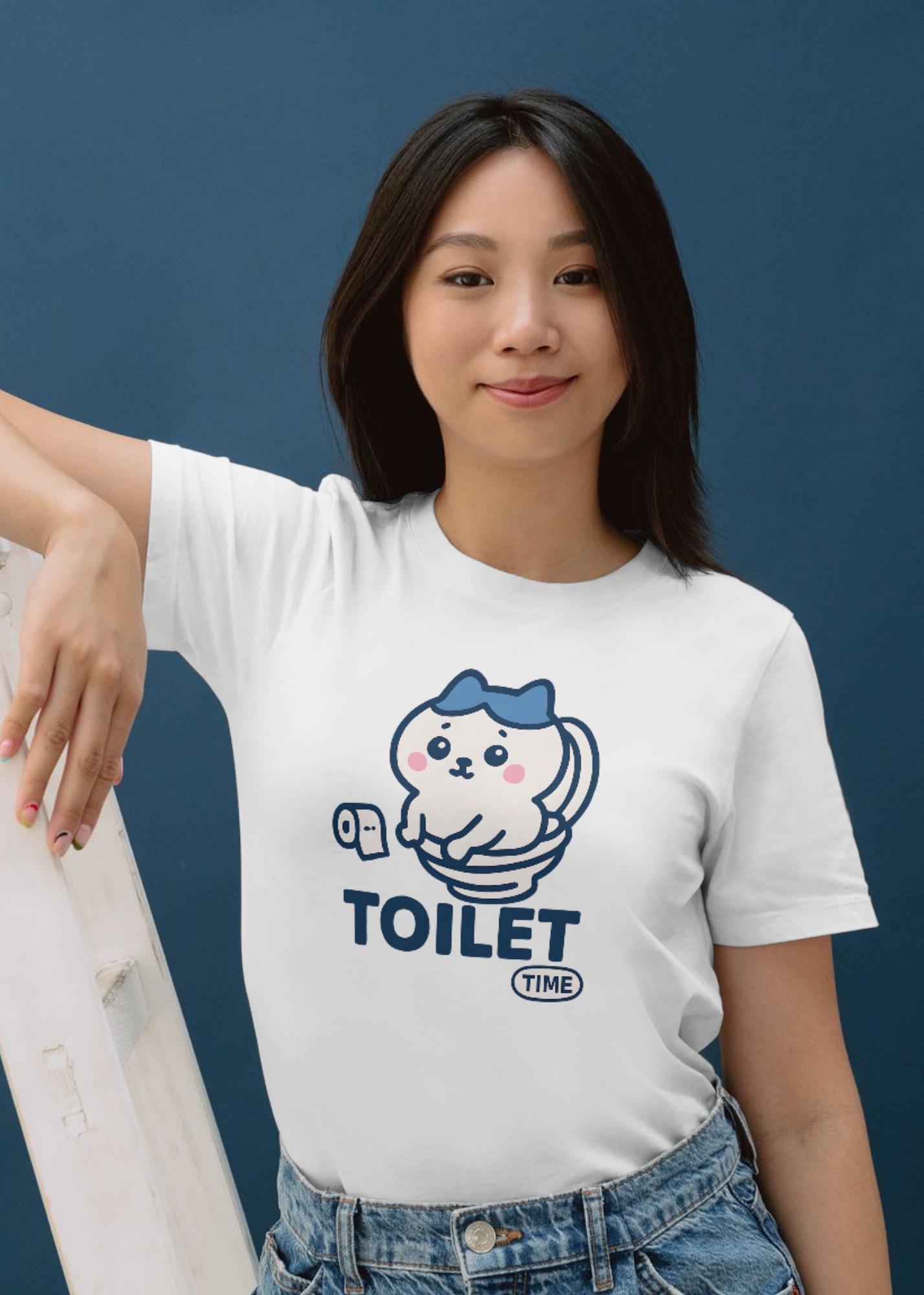 ちいかわハチワレ トイレタイム Tシャツ ちいかわトイレシャツ ラドコ