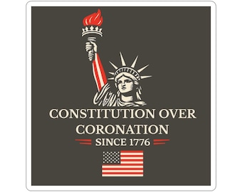 No Kings Day Constitution Over Coronation Stickers Décoration américaine Cadeaux politiques 4 juillet Essentiels statue de la liberté New York Trump
